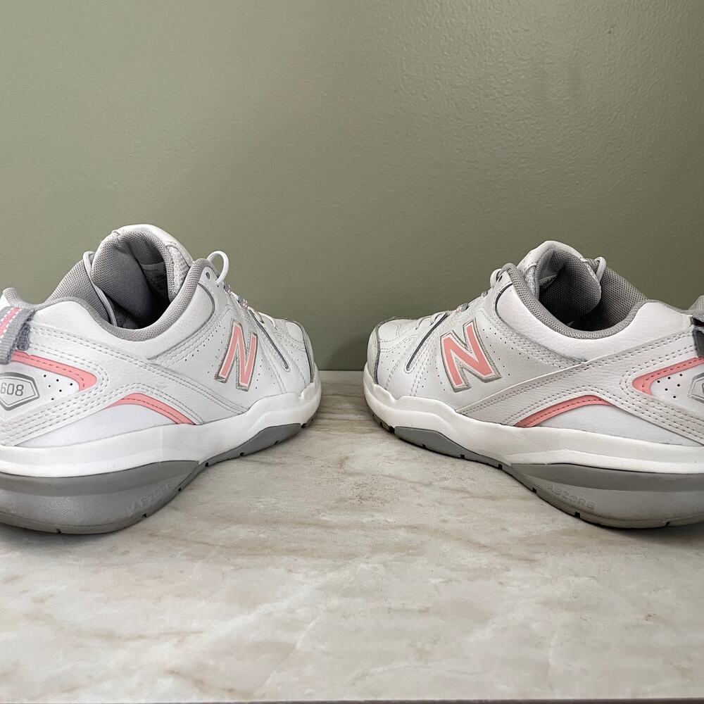New Balance 608v5 Cross Trainer | Women's Size 8 | White/Pink - Picture 4 of 10
